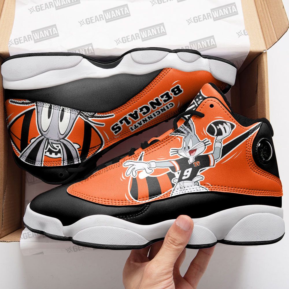 Cincinnati Bengals Bugs Bunny Air Jordan 13 Custom Sneaker: Perfect Gift for Fans Cincinnati Bengals Bugs Bunny Air Jordan 13 Custom Sneaker: Perfect Gift for Fans