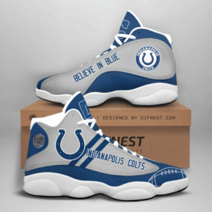 Indianapolis Colts Air Jordan 13 Sneaker Custom for Fans – Perfect Gift!