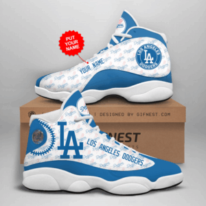 Los Angeles Dodgers Air Jordan 13 Custom Sneakers - Unisex Fan Gift