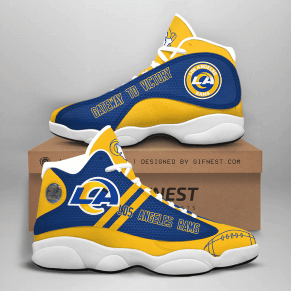 Los Angeles Rams Air Jordan 13 Custom Sneaker: Perfect Gift for Fans!