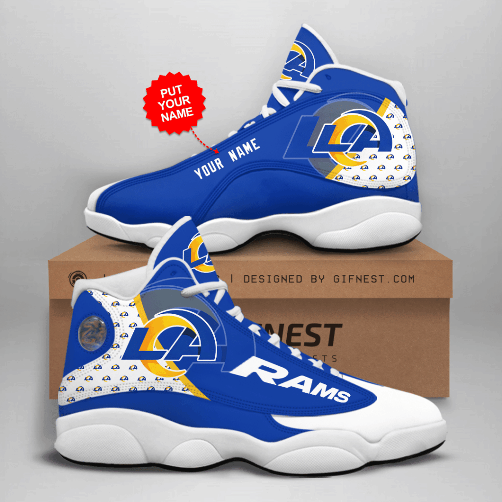 Los Angeles Rams Air Jordan 13 Custom Sneaker – Perfect Gift for Fans Los Angeles Rams Air Jordan 13 Custom Sneaker – Perfect Gift for Fans