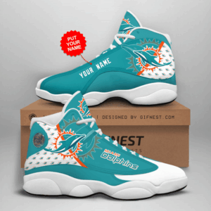 Custom Miami Dolphins Air Jordan 13 Sneaker: Perfect Gift for Fans
