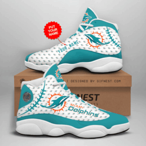 Custom Miami Dolphins Air Jordan 13 Sneaker – Perfect Gift for Fans