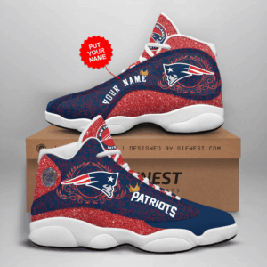 New England Patriots Air Jordan 13 Custom Sneakers - Perfect Gift for Fans!