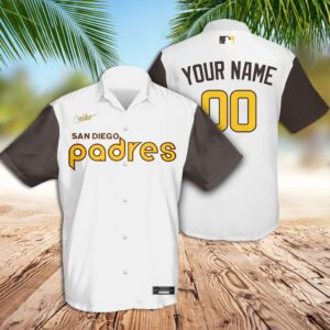 San Diego Padres White Custom Hawaiian Shirt – Official Padres Hawaiian Shirt