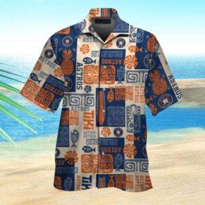 Official Houston Astros Tiki Textures Hawaiian Shirt - Limited Edition