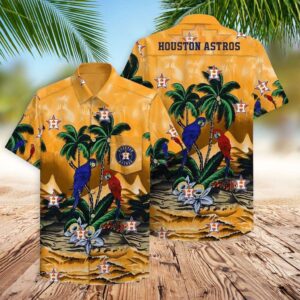 Official Houston Astros Parrots Couple Hawaiian Shirt - Limited Edition