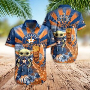 Baby Yoda Houston Astros Hawaiian Shirt - Official MLB Merchandise