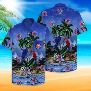 Chicago Cubs Parrots Couple Hawaiian Shirt – Official Cubs Merchandise