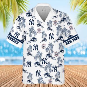 Official New York Yankees Logo Hawaiian Shirt - Full Print Design