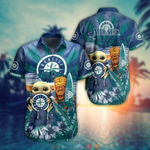 MLB Seattle Mariners Baby Yoda Hawaiian Shirt - Officially Licensed Merchandise
