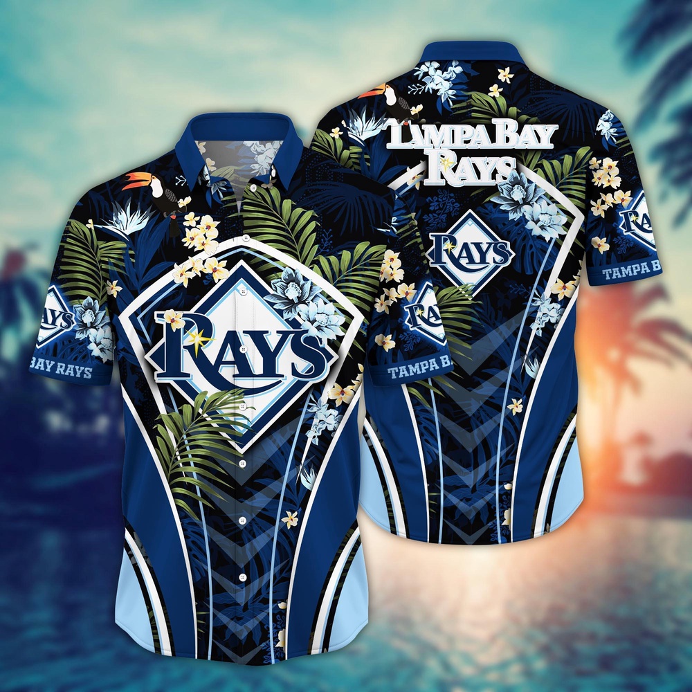 Tampa Bay Rays Hawaiian Shirt: Flower Strike A Style Pose for Fans Tampa Bay Rays Hawaiian Shirt: Flower Strike A Style Pose for Fans