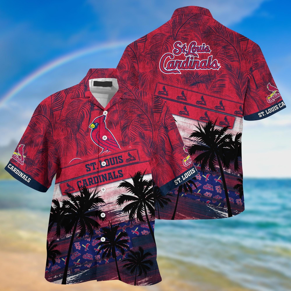 MLB St Louis Cardinals Hawaiian Shirt with Palm Tree Pattern – Perfect for Sports Fans MLB St Louis Cardinals Hawaiian Shirt with Palm Tree Pattern – Perfect for Sports Fans