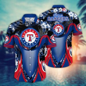 MLB Texas Rangers Hawaiian Shirt: Flower Grandstand Glamour for Fans