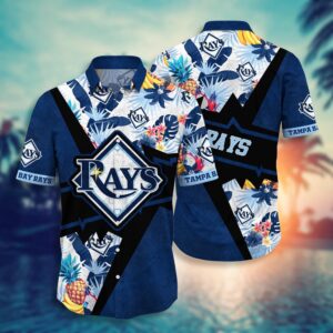 MLB Tampa Bay Rays Hawaiian Shirt: Sunset Flower Design for Fans
