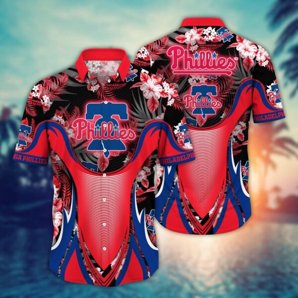 MLB Philadelphia Phillies Hawaiian Shirt: Flower Grandstand Glamour for Fans