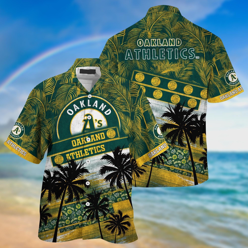 MLB Oakland Athletics Hawaiian Shirt with Palm Tree Pattern – Perfect for Sports Fans! MLB Oakland Athletics Hawaiian Shirt with Palm Tree Pattern – Perfect for Sports Fans!