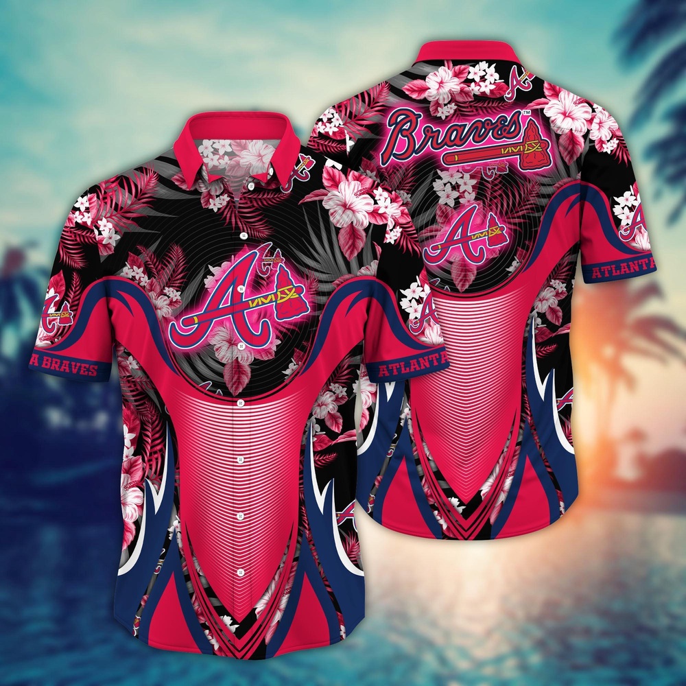 MLB Atlanta Braves Hawaiian Shirt: Flower Grandstand Glamour for Fans MLB Atlanta Braves Hawaiian Shirt: Flower Grandstand Glamour for Fans