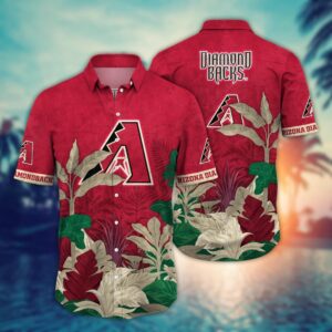 MLB Arizona Diamondbacks Hawaiian Shirt - Tropical Trees Pattern for Fans