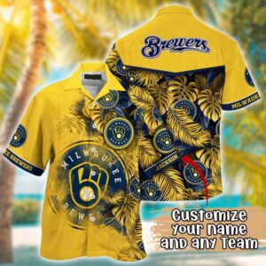 MLB Milwaukee Brewers Custom Hawaiian Shirt - Radiant Rhythms for Fans