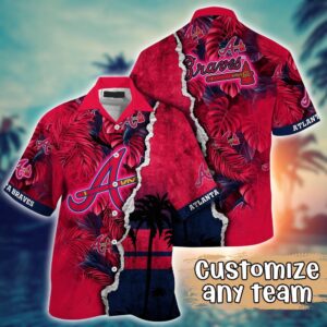 Custom MLB Atlanta Braves Hawaiian Shirt: Champion Chic Couture for Fans