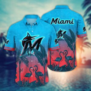 MLB Miami Marlins Hawaiian Shirt - Chase the Sunset Gift for Fans