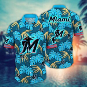 MLB Miami Marlins Hawaiian Shirt: Floral Symphony Gift for Fans