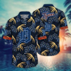 Detroit Tigers Hawaiian Shirt: Floral Symphony Gift for MLB Fans