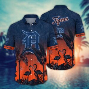 MLB Detroit Tigers Hawaiian Shirt – Sunset Chase Gift For Fans