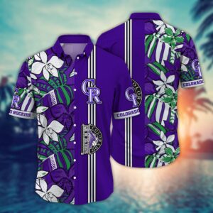 MLB Colorado Rockies Hawaiian Shirt - Summer Swirl Fan Gift