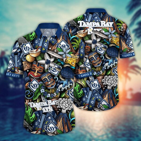 MLB Tampa Bay Rays Hawaiian Shirt: Make a Style Statement with Flower Strike Design!