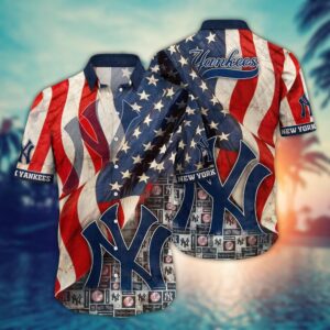 MLB New York Yankees Hawaiian Shirt: Stylish Floral Design for Fans