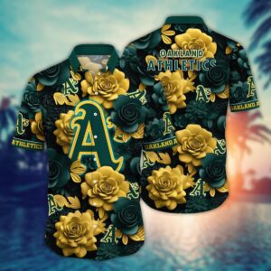 MLB Oakland Athletics Hawaiian Shirt - Floral Aloha Style for Fans