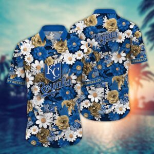 MLB Kansas City Royals Hawaiian Shirt - Floral Fusion Fashion For Fans