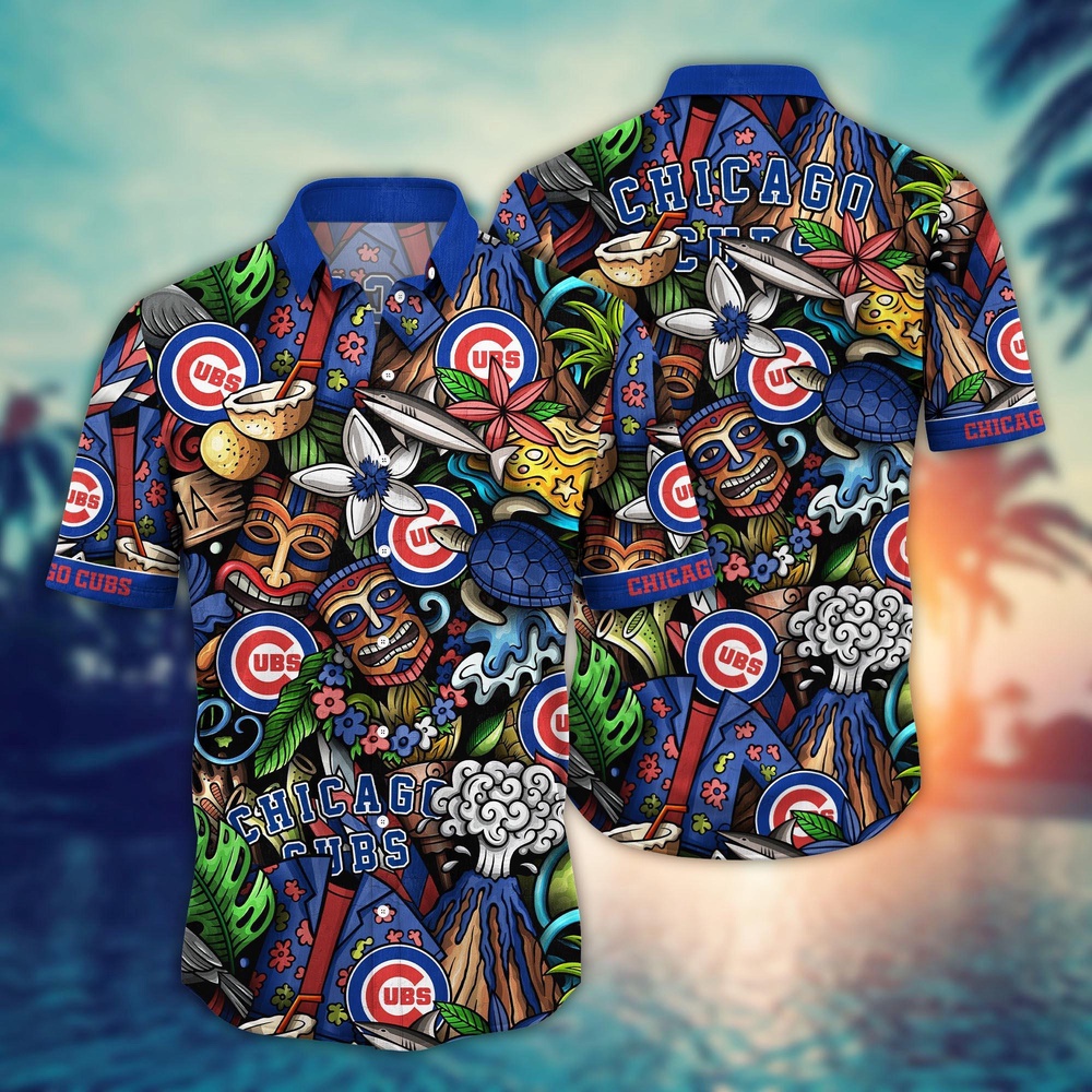 Chicago Cubs Hawaiian Shirt: Make a Style Statement with Flower Strike Design Chicago Cubs Hawaiian Shirt: Make a Style Statement with Flower Strike Design