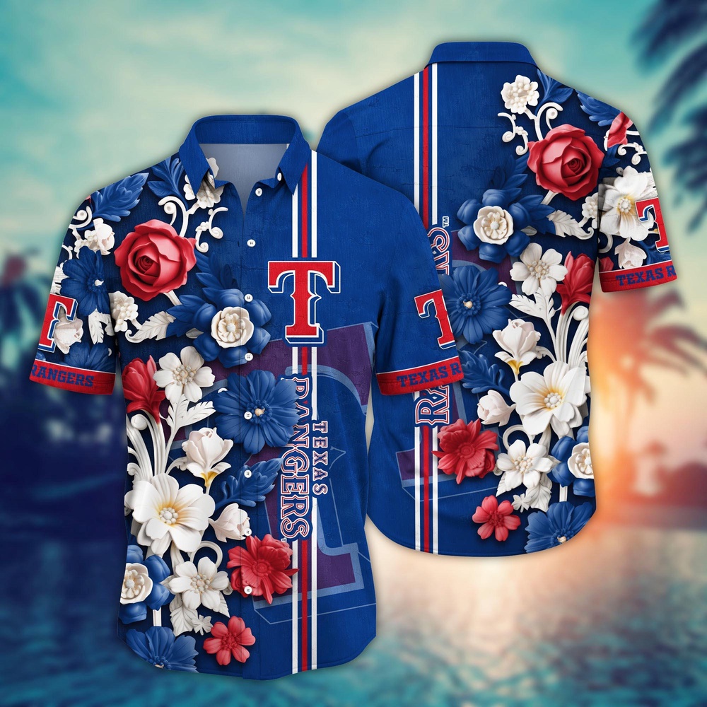 MLB Texas Rangers Hawaiian Shirt: Luau League Look for Sports Fans MLB Texas Rangers Hawaiian Shirt: Luau League Look for Sports Fans