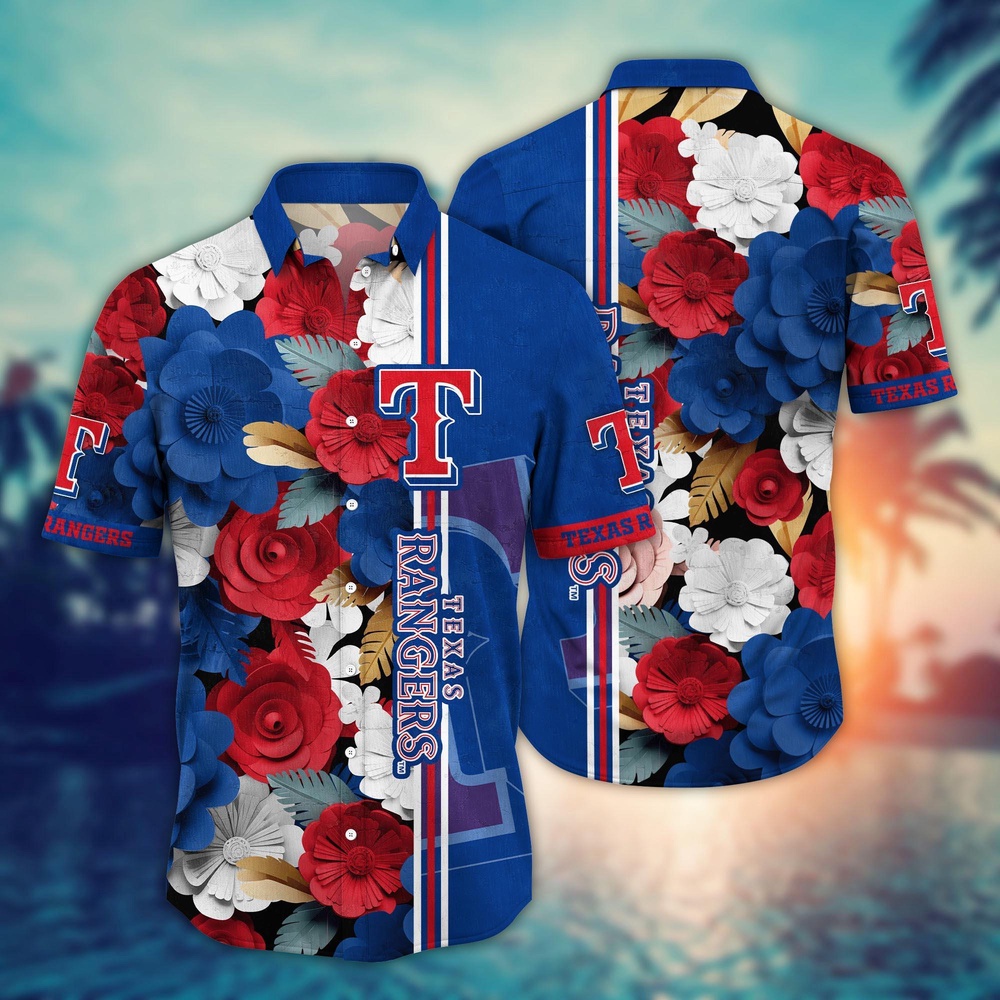 MLB Texas Rangers Hawaiian Shirt: Floral Fashion Frenzy for Sports Fans MLB Texas Rangers Hawaiian Shirt: Floral Fashion Frenzy for Sports Fans