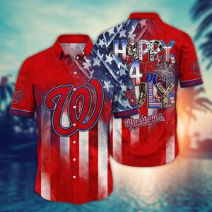MLB Washington Nationals Independence Day Hawaiian Shirt: Trendy Top for Cool Fans