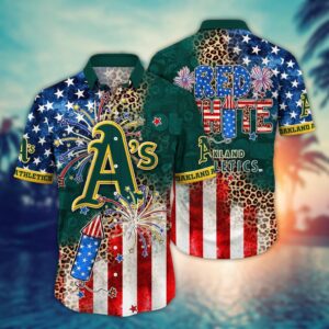 MLB Oakland Athletics Independence Day Aloha Shirt for Cool Fans