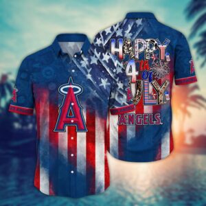 Los Angeles Angels Independence Day Hawaiian Shirt – Trendy MLB Tops for Fans