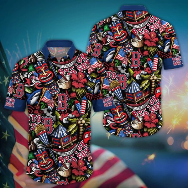 MLB Boston Red Sox Aloha Shirt – Vibrant Hawaiian Design for Cool Fans