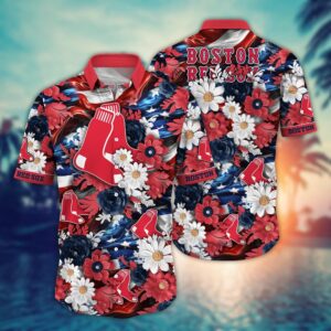 MLB Boston Red Sox Hawaii Shirt for Cool Independence Day Fans