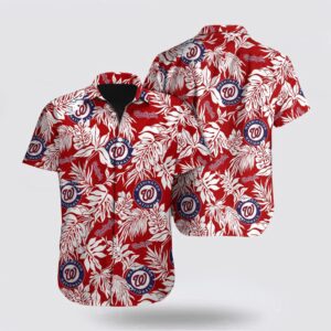 MLB Washington Nationals Hawaiian Shirt with Palm Leaf Pattern – Perfect for Fans!