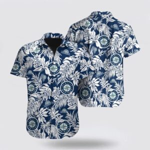 Seattle Mariners Hawaiian Shirt - Leaf Pattern Fan Gear for MLB Enthusiasts