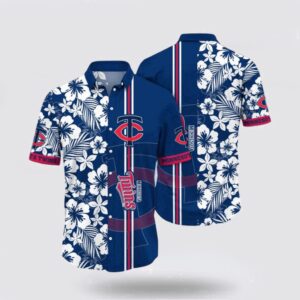 MLB Minnesota Twins Hawaiian Shirt: Stylish Coastal Fan Outfit for Beach Catwalk