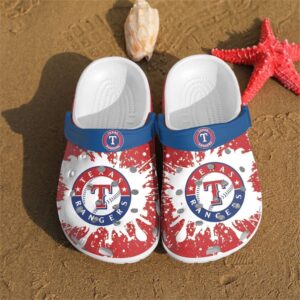 MLB Texas Rangers Clog-Shoes Clog Red White For Fan Baseball
