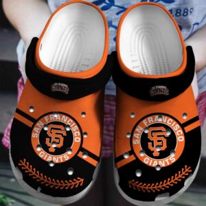 MLB San Francisco Giants Clog-Shoes Clog Orange – Black For Fan Baseball