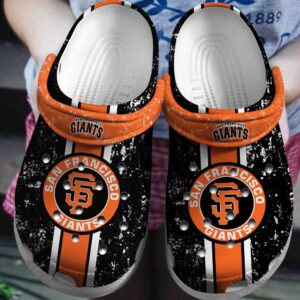 MLB San Francisco Giants Clog-Shoes Clog Black – Orange For Fan Baseball