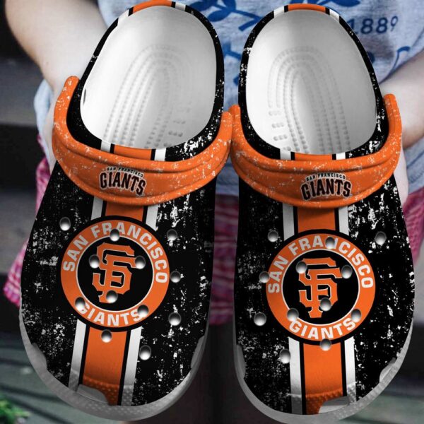 MLB San Francisco Giants Clog-Shoes Clog Black – Orange For Fan Baseball