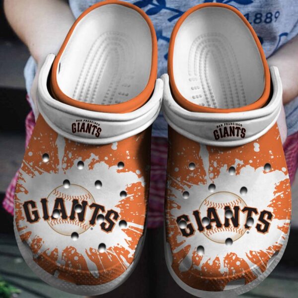 MLB San Francisco Giants Clog-Shoes Clog Orange – White For Fan Baseball
